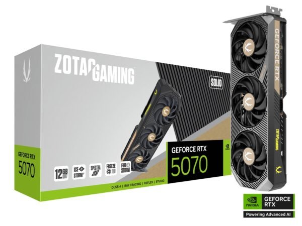 RTX 5070/12GB GDDR7/2512MHz/Cuda 6144/Triple Fan/1xHDMI+3xDP(2.1b)-3YR Warr