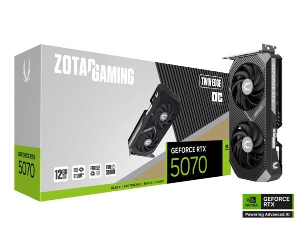 RTX 5070/12GB GDDR7/2542MHz/Cuda 6144/Dual Fan/1xHDMI+3xDP(2.1b)-3YR Warr