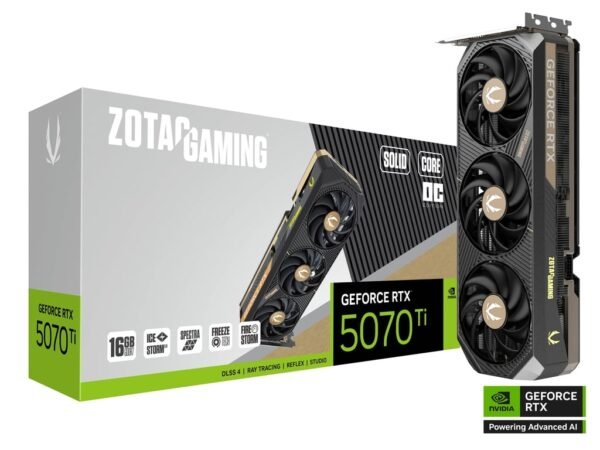 RTX 5070Ti/16GB GDDR7/2482MHz/Cuda 8960/Triple Fan/1xHDMI+3xDP(2.1b)-3YR Warr