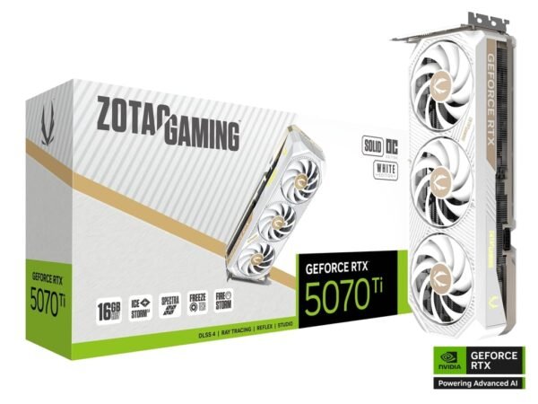 RTX 5070Ti/16GB GDDR7/2482MHz/Cuda 8960/Triple Fan/1xHDMI+3xDP(2.1b)-3YR Warr