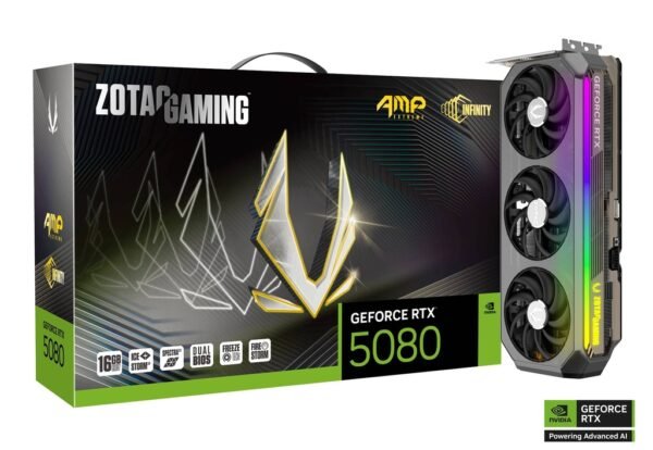 RTX 5080/16GB GDDR7/2670MHz/Cuda 10752/Triple Fan/1xHDMI+3xDP(2.1b)-3YR Warr