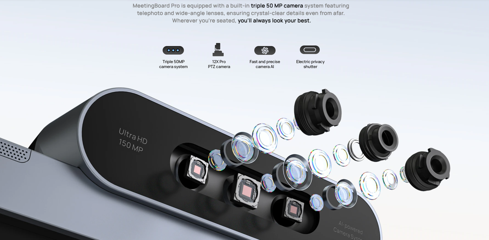 yealink meeting board pro triple 50mp camera