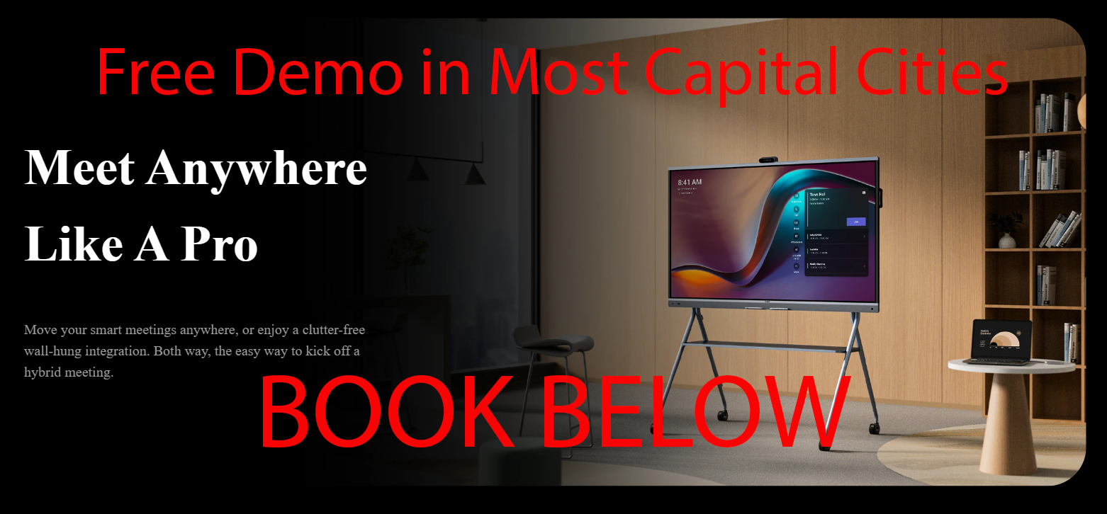 yealink meeting board pro book free demo in most capital cities of australia below image