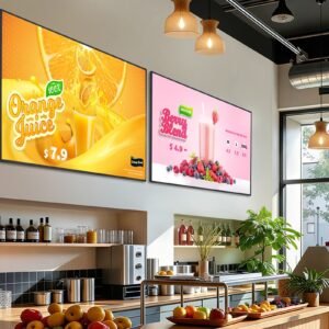 Inside the café with 43 inch UHD Signage