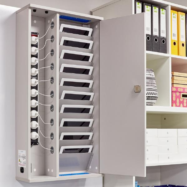 LapCabby Lyte 10 Wall for Tablets | 10-Device Wall Mounted AC Charging Cabinet for Tablets up to 11.8" - Vertical 4 Product image of LAPCABBY LYTE10WD – Lyte 10 Wall for Tablets | 10-Device Wall Mounted – Image 4