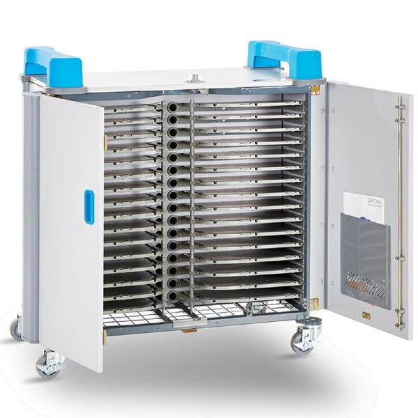 LapCabby UniCabby 32 Horizontal | 32-Device Mobile AC Charging Trolley for Laptops, Tablets and Chromebooks up to 14" - Horizontal 2 Product image of LAPCABBY UNICAB32HBL – UniCabby 32 Horizontal | 32-Device Mobile AC – Image 2