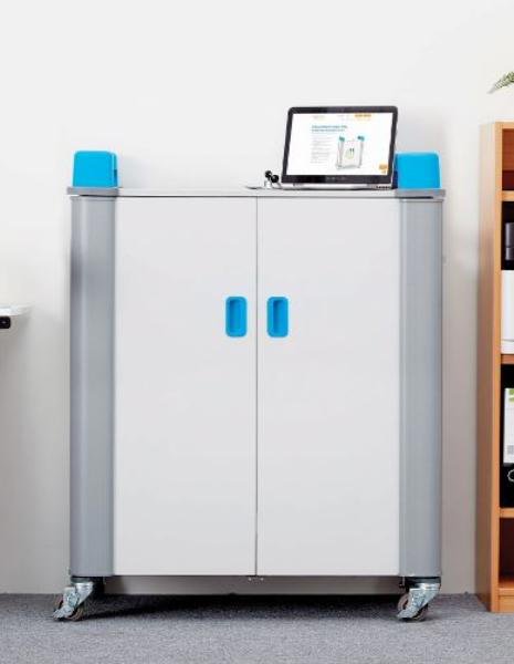 LapCabby UniCabby 40 Horizontal | 40-Device Mobile AC Charging Trolley for Laptops, Tablets and Chromebooks up to 14" - Horizontal 4 Product image of LAPCABBY UNICAB40HBL – UniCabby 40 Horizontal | 40-Device Mobile AC – Image 4