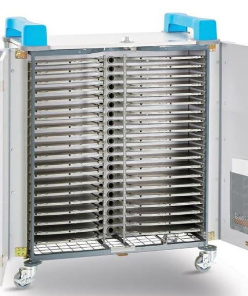 LapCabby UniCabby 40 Horizontal | 40-Device Mobile AC Charging Trolley for Laptops, Tablets and Chromebooks up to 14" - Horizontal 1 Product image of LAPCABBY UNICAB40HBL – UniCabby 40 Horizontal | 40-Device Mobile AC – Image 1