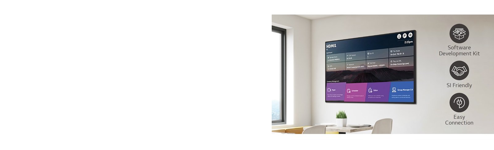 LG 43UM5N-H 43" UHD Standard Signage 20 UHD Standard Signage display digital signage SKU: 43UM5N-H with resolution four times higher than Full HD.