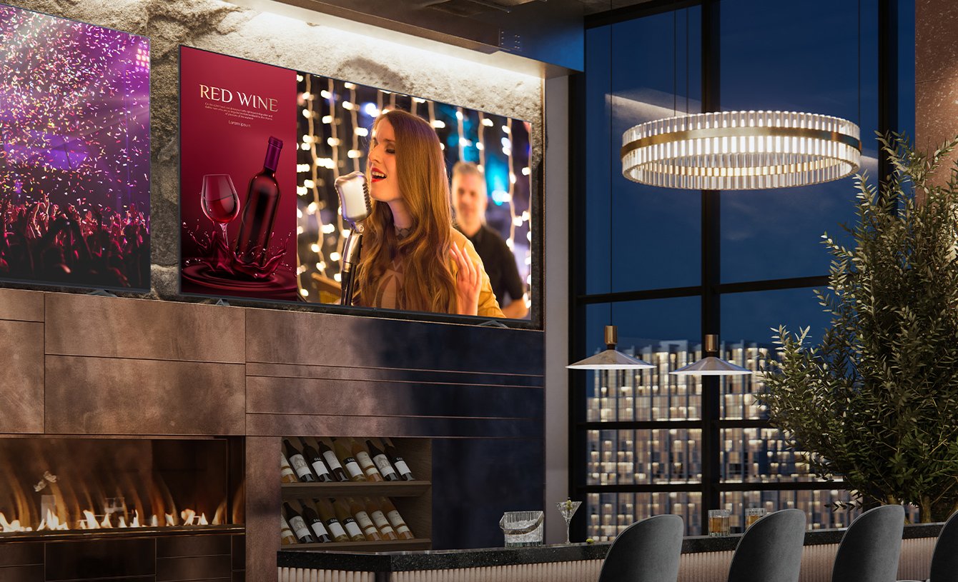 LG 43UR640S-E 43" 4K UHD TV Signage 14 Two 43 inch 4K UHD TV Signage displays in a luxury wine bar