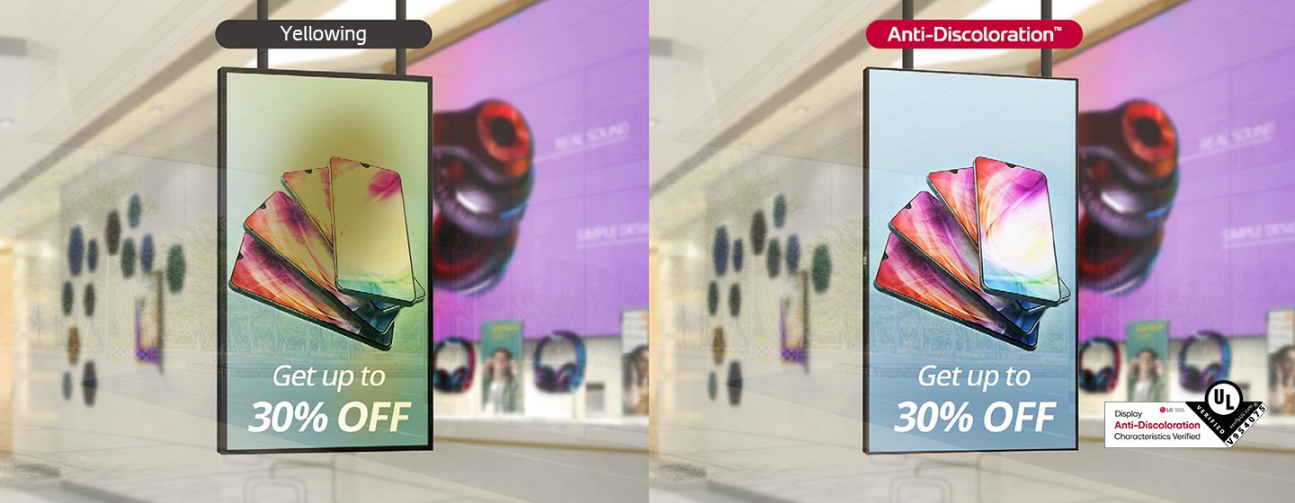 49 inch Window Facing Signage with SKU: 49XS4P delivers clear visuals even in bright settings | led screen for outdoor