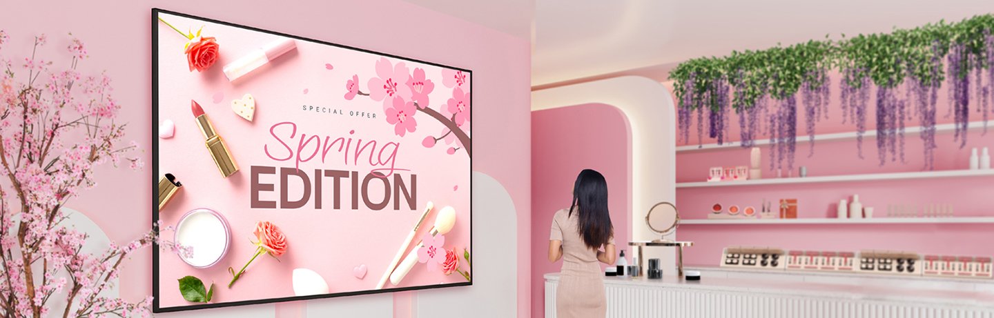 This 4K UHD Signage (SKU: 86UH5N-M) effortlessly captures attention as a digital signboard.