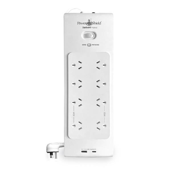 PowerShield PSZ8U2 ZapGuard 8 Way Surge Board, Spikes of Up to 2,100 Joules / 60,000 Amps, 365mm x 35mm x 115mm 1 Product image of POWERSHIELD PSZ8U2 – ZapGuard 8 Way Surge Board Spikes of Up to 2 100 – Image 1