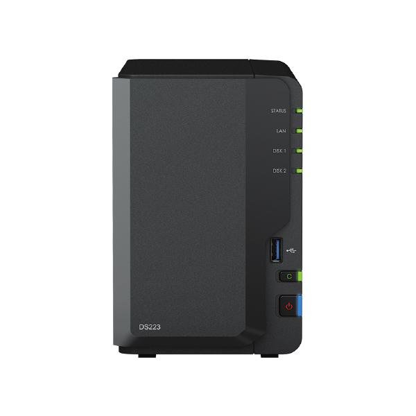 Synology DiskStation DS223 2-Bay 3.5" Diskless 1xGbE NAS (Tower) (HMB), Realtek RTD1619B quad-core 1.47Hz, 2GB RAM, 3xUSB3.2, 1 x 1GbE (RJ-45) 1 Product image of SYNOLOGY DS223 – DiskStation DS223 2-Bay 3.5" Diskless 1xGbE NAS – Image 1