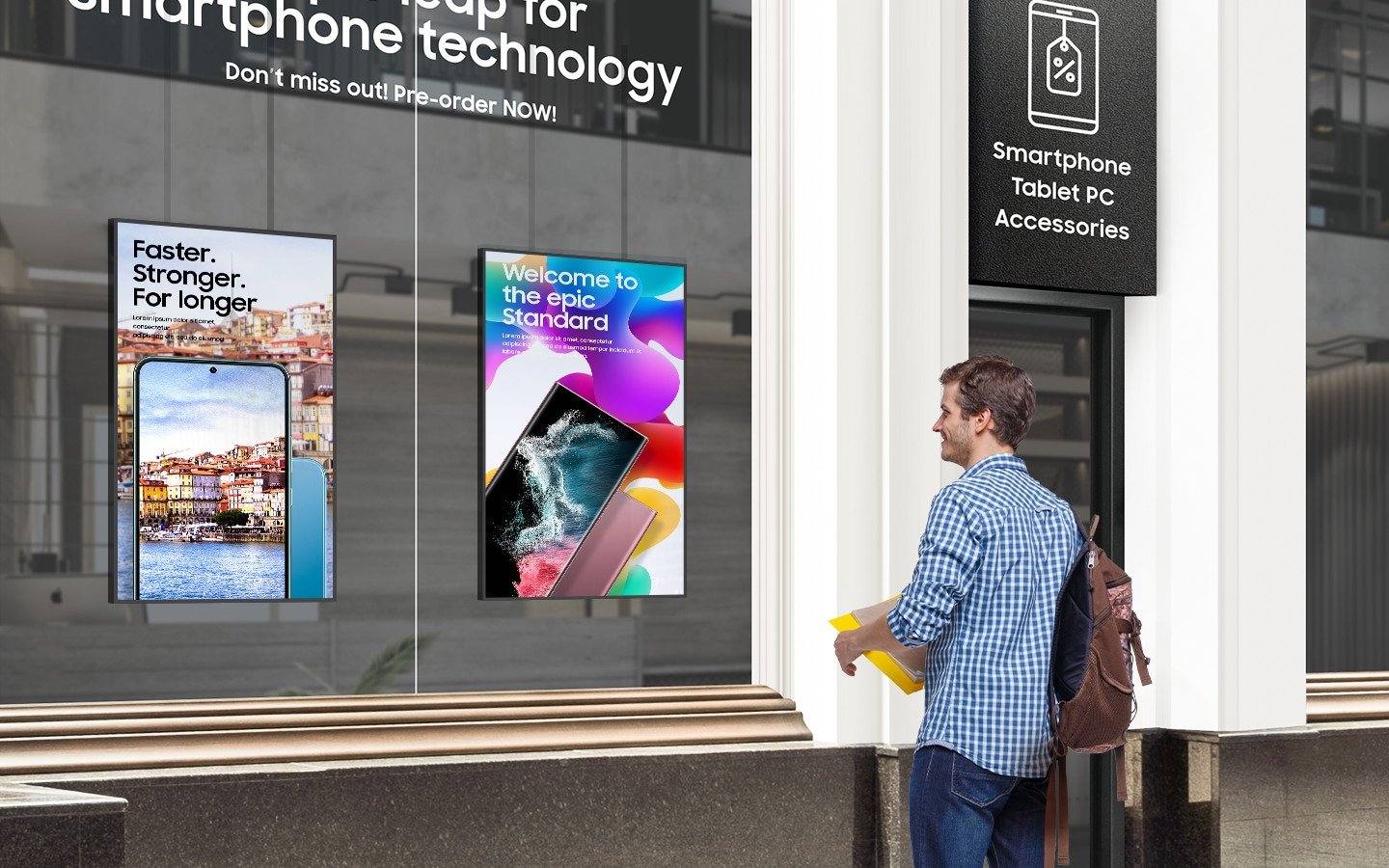 Samsung OM46B – 46" OMB Window Display (MPN: LH46OMBEBGBXXY) 13 Samsung LH46OMBEBGBXXY 46 inch OMB Series outdoor digital signage display entice-customers-with-brilliant-picture-quality – image 1