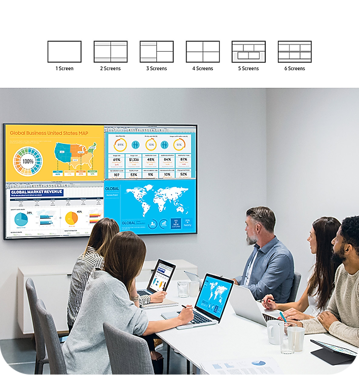 Samsung QM75C 75 inch QMC Series digital signage display high-speed-collaboration-between-screens-all-wire-free – image 7