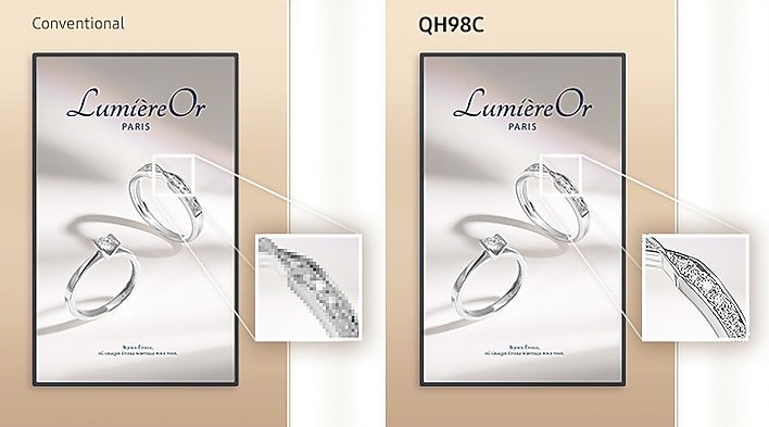 Samsung QM98C – QMC Series 98" (MPN: LH98QMCEBGCXZA) 14 Samsung QM98C 98 inch QMC Series digital signage display view-lifelike-details-in-powerful-4k – image 6