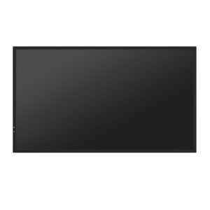 Hisense 32DM66GE front-facing view with slim bezel design in retail environment