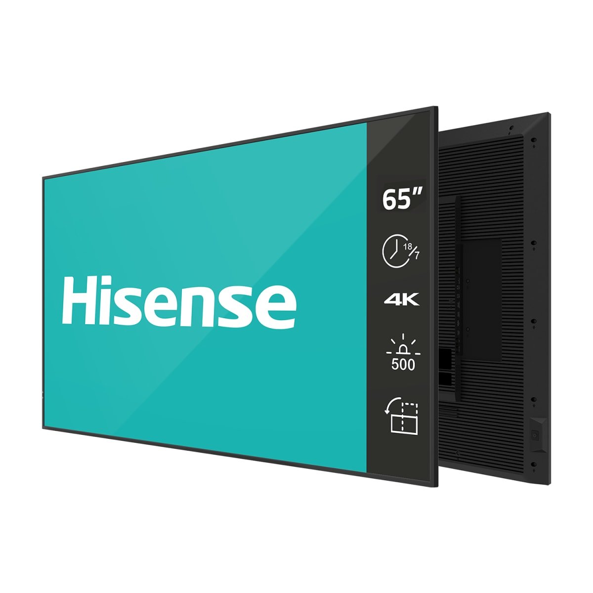 Hisense 65GM50D 65" 4K Digital Signage Display | 18/7 retail and hospitality signage 1 Hisense 65GM50D front display showing 4K UHD retail signage content