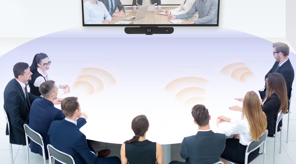 AVer VB350 | Dual 4K USB Video Bar with 18X Hybrid Zoom and 14-Microphone Array 23 AVer VB350 Smart ViewShift firmware gesture control AI tracking