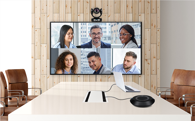 AVer VC520 Pro3 | 4K PTZ Camera and Speakerphone System with 36X Zoom and Smart Composition for Mid-to-Large Rooms 3 AVer VC520 Pro3 Smart Composition AI participant framing no installation