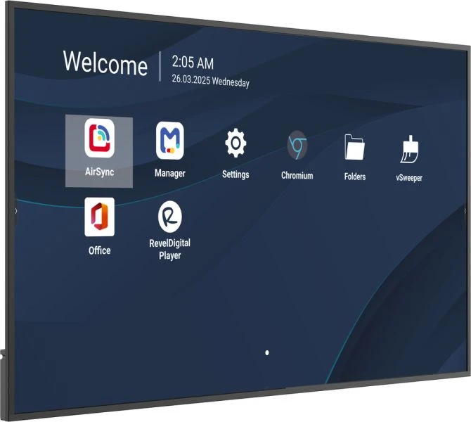 ViewSonic CDE7514-2C 75" 4K Digital Signage Display | Commercial Networked Signage 2 ViewSonic CDE7514-2C mounted in retail environment showing 4K content display
