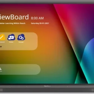 ViewSonic IFP6552-1CF 65-inch interactive display front view showing 4K screen and front-facing dual soundbar