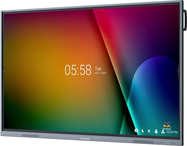 ViewSonic IFP7533-G 75" 4K Interactive Flat Panel Display for Classroom and Enterprise Collaboration 3 ViewSonic IFP7533-G mounted in classroom environment with students interacting at whiteboard surface
