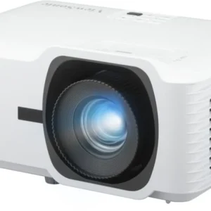ViewSonic LS741HD laser installation projector front angle view with lens and zoom ring visible