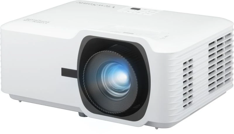 ViewSonic LS741HD Laser Installation Projector | 5,000 ANSI Lumens 1080p 1 ViewSonic LS741HD laser installation projector front angle view with lens and zoom ring visible