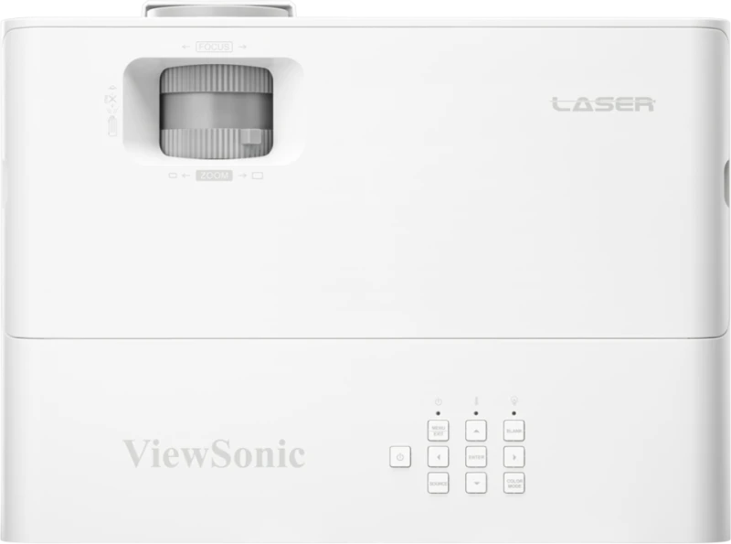 ViewSonic LX720-4K Laser Installation Projector | 4K 3,500 Lumens for Education & Corporate 4 ViewSonic LX720-4K side profile displaying optical zoom dial and focus ring