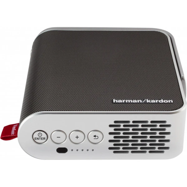 ViewSonic M1+_G2 Portable LED Projector | Commercial Digital Signage Display 8 ViewSonic M1+_G2 with integrated stereo Harman Kardon speakers highlighted