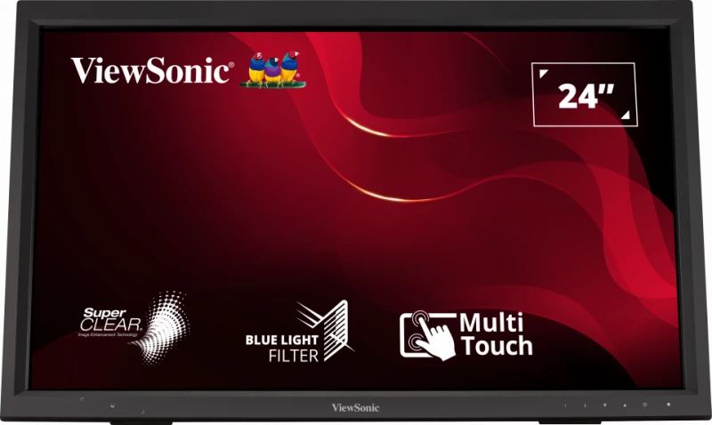 ViewSonic TD2423 24" IR Touch Monitor | Commercial Digital Signage Display 1 ViewSonic TD2423 24-inch IR touch monitor front view showing Full HD display and bezels