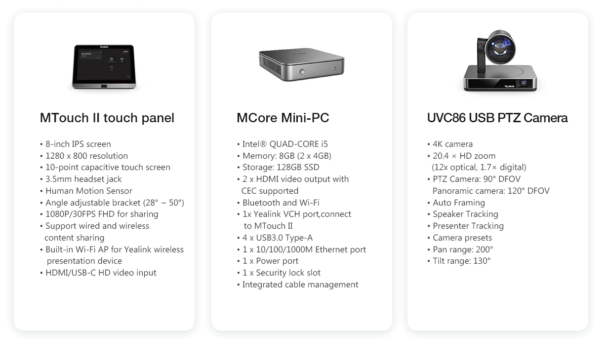 Yealink MVC860 | Microsoft Teams Rooms System for Medium and Large Meeting Rooms 7 Yealink RoomSensor occupancy detection MVC860 room management MTouch Plus