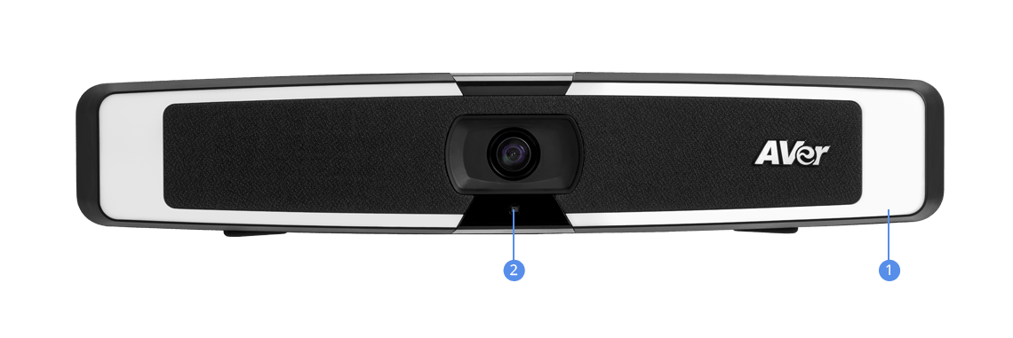 AVer VB130 | 4K Video Bar with Intelligent Lighting for Huddle Rooms and Small Meeting Spaces 14 AVer VB130 hardware dimensions front view