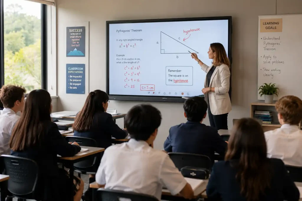 BenQ Board interactive whiteboard in use in a modern Australian secondary school classroom