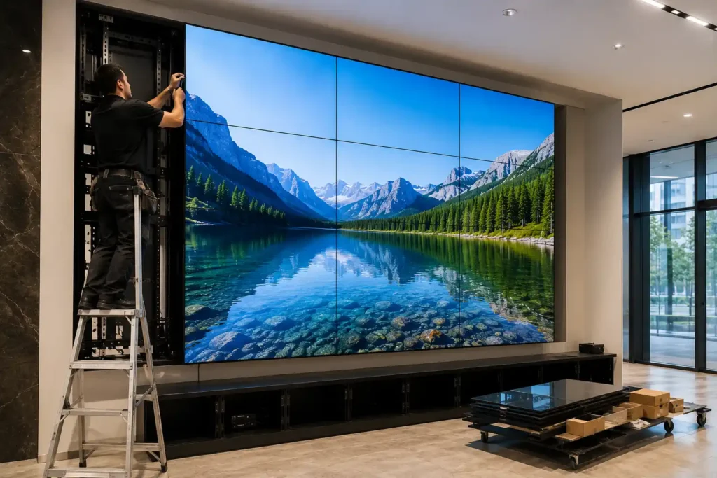 commercial video wall installation philips samsung