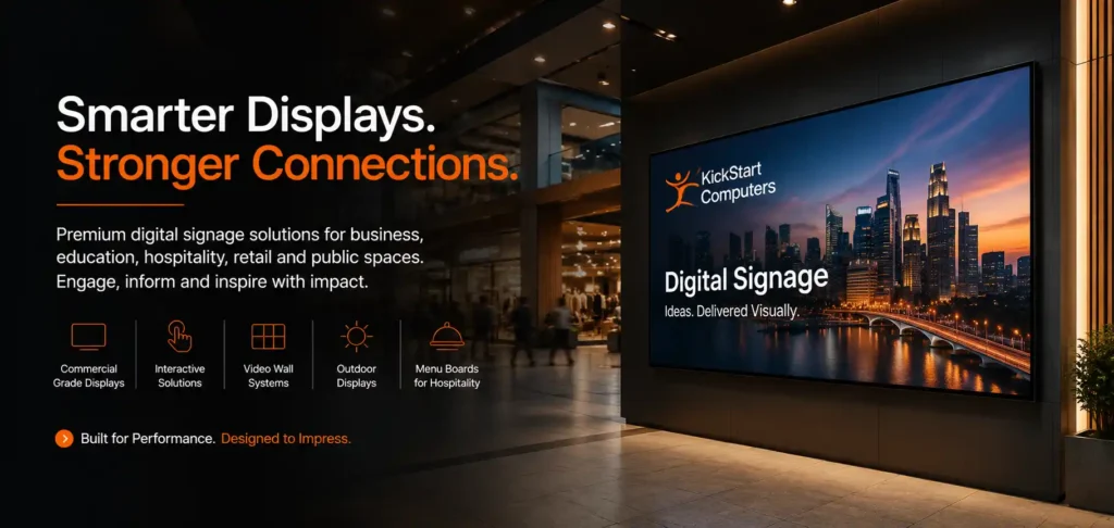 Digital Signage Solutions in Adelaide for Business, Retail & Education 1 digital signage kickstart computers main banner