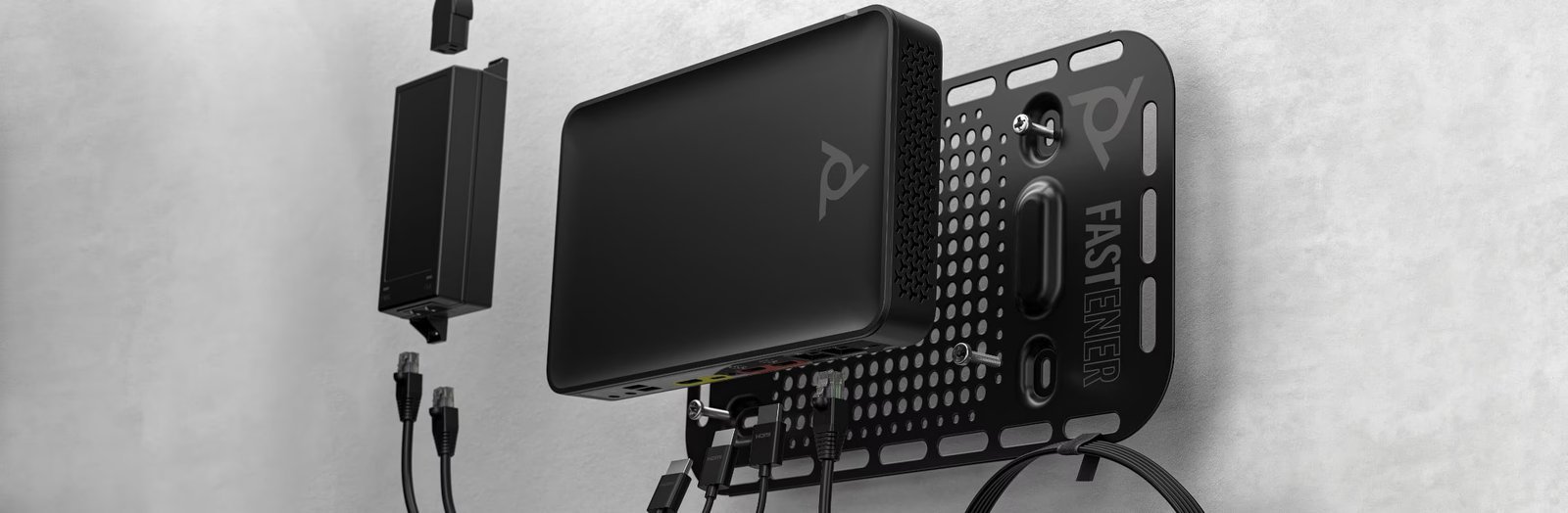 HP Poly Studio G62 | Modular Android Video Conferencing System with Mounting Plate Kit 9 HP Poly Studio G62 magnetic mount PoE+ easy install TC10 REST API