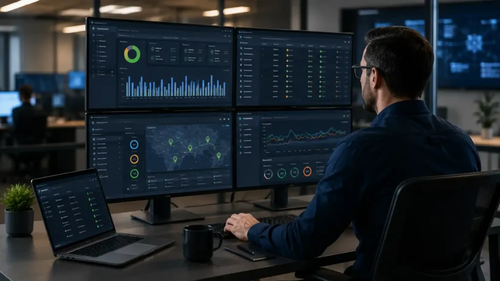 Best Interactive Whiteboard 2026 – Smart Learning & Collaboration 9 Enterprise remote management dashboard for interactive whiteboard fleet deployment across multiple classrooms and commercial locations Australia