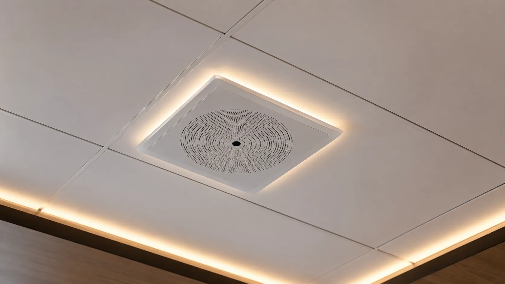 Training Room & Collaboration Space AV — Australian Guide 7 Ceiling microphone array installed in modern corporate training room — Kickstart Computers Australia