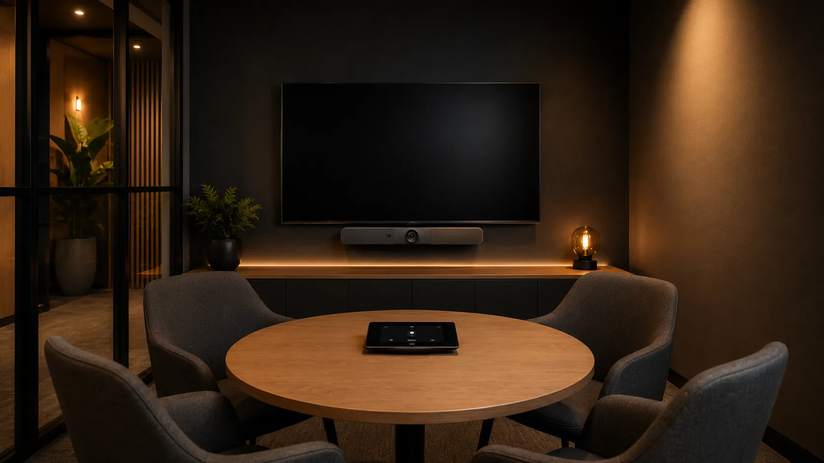 Logitech Rally Bar & Video Conferencing Systems Australia 2 Logitech Rally Bar Mini installed in a small Australian huddle room for video conferencing