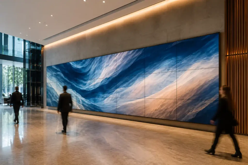 LG Digital Signage | LG Commercial Displays 2 LG ultra-narrow bezel video wall installation in a large Australian corporate or public environment
