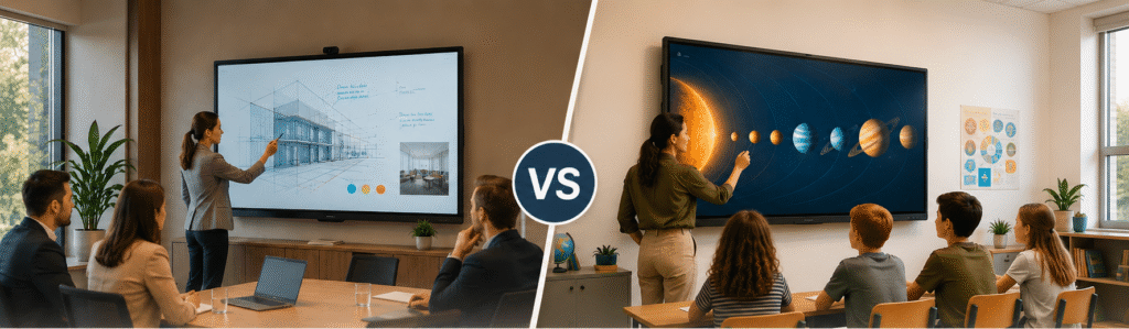 Compare Samsung Flip Pro vs WAD eBoard interactive display deployment guide