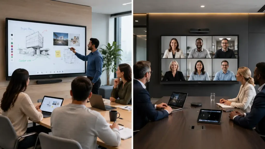 Samsung Flip Pro and Yealink MeetingBoard deployment scenarios for collaboration spaces and enterprise boardrooms Australia