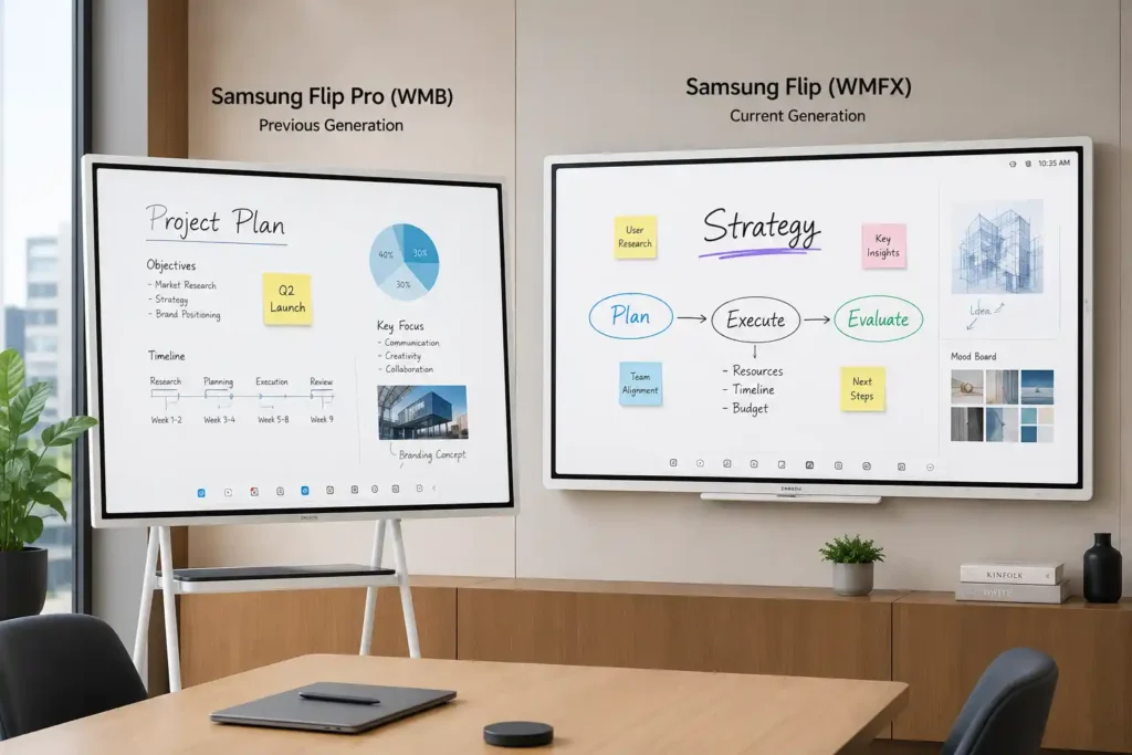Samsung Flip Pro (WMB) vs WMFX — What Actually Changed? 1 Samsung Flip Pro WMB and WMFX generation comparison