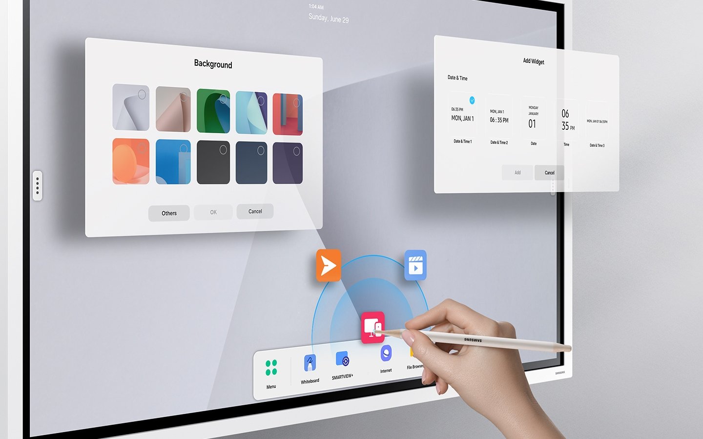 Samsung Flip WMFX natural precise writing 26ms response time and 2048 pressure levels stylus