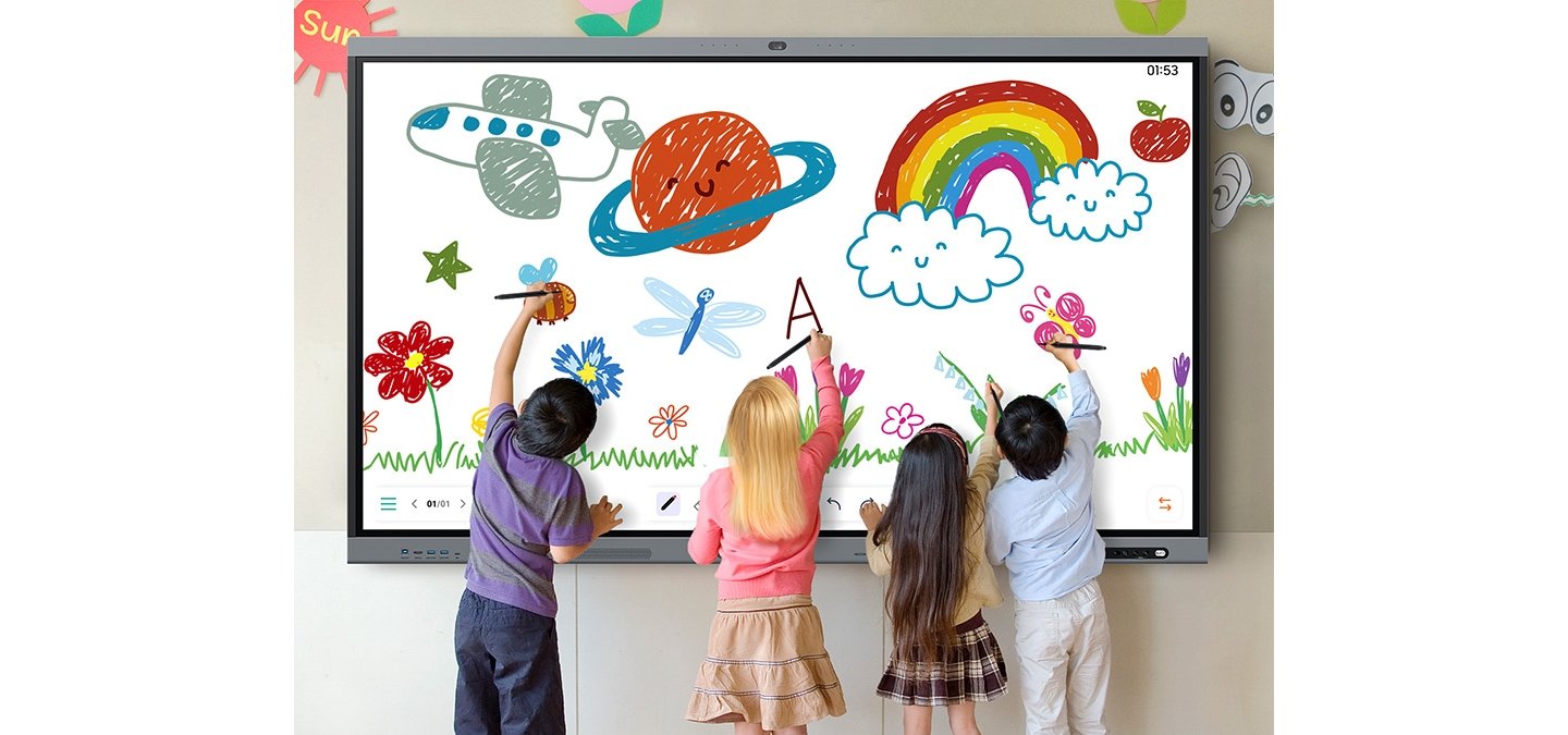 Samsung Interactive Display WAFX-P | Android Interactive Whiteboard Australia 9 Samsung WAFX-P 65 inch fast precise writing paper-like experience with handwriting prediction dual-pen and 40-point multi-touch on Android