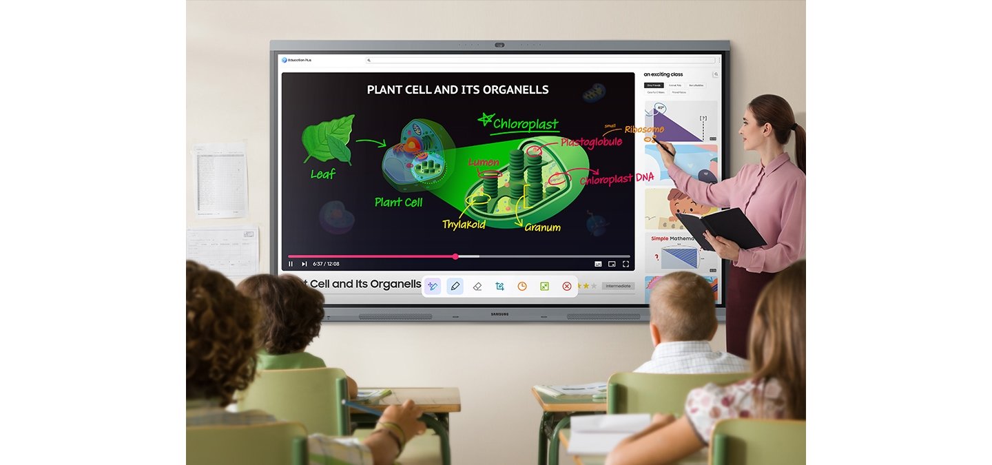 Samsung Interactive Display WAFX-P | Android Interactive Whiteboard Australia 10 Samsung WAFX-P 65 inch annotation on any active source with multi-window split screen mode for simultaneous lesson content display