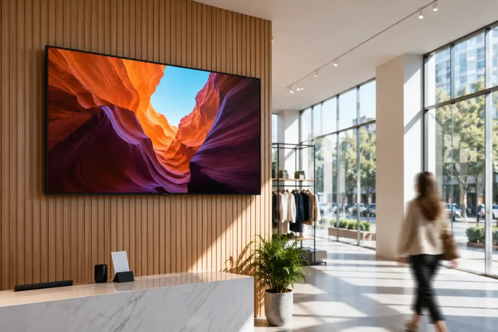 Sharp Digital Signage | Sharp Commercial Displays 2 sharp commercial display anti glare ambient light environment